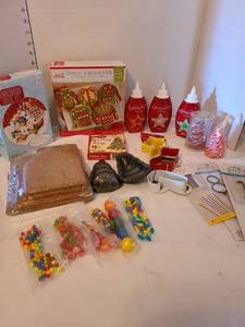 lot 1110 image: Gingerbread house kits, ugly sweater sugar cookie kit, icings and more