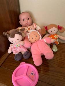 lot 1612 image: Baby doll and stuffed dolls
