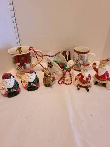 lot 1263 image: Holiday mugs, salt and pepper shakers, more