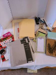 lot 1296 image: Envelopes, cards, notepaper, address book, more