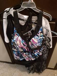 lot 1701 image: Ladies swimsuits and cover up. 1X to 2X.