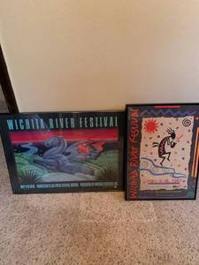 lot 1770 image: Framed Wichita River Festival posters 1986 and 1997