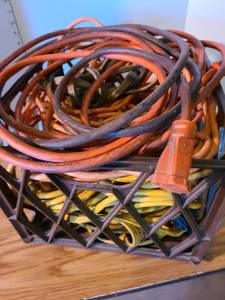 lot 2029 image: Assorted extension cords some are taped