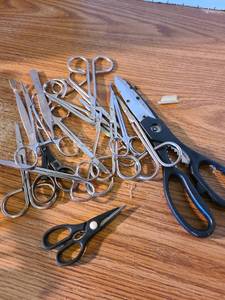 lot 2036 image: Various scissors and tweezers