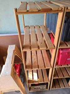 lot 2068 image: Wood shelving 63x32x18