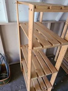 lot 3042 image: Wooden shelves 63x32x18