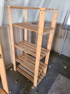 lot 3043 image: Wooden shelves 63x32x18