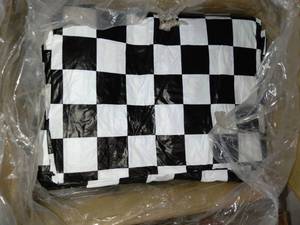 lot 1768 image: Plastic Tablecover, BlackWhite,6 ft, PK25