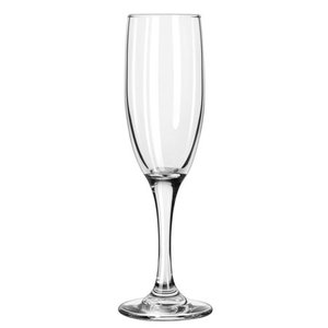 lot 1810 image: Libbey Embassy Stemmed Champagne Fluted Wine Glass Clear, 6 oz., 2 Top Diameter x 2.75 Bottom Diameter x 8.125