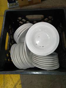 lot 1839 image: Tote Of Dessert Plares and bowls