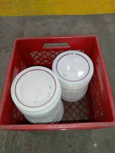 lot 1840 image: Tote Of Dessert Plates