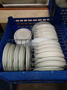 lot 1845 image: Dish Rack Of Plates And Dessert Plates
