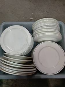 lot 1849 image: Bus Tub Of Plates