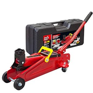 lot 21618 image: BIG RED T820014S Torin Hydraulic Trolley ServiceFloor Jack with Blow Mold Carrying Storage Case, 2 Ton (4,000 lb) Capacity, Red
