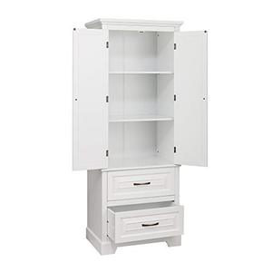 lot 21624 image: Elegant Home Fashions St. James Bathroom Storage Linen Cabinet, White