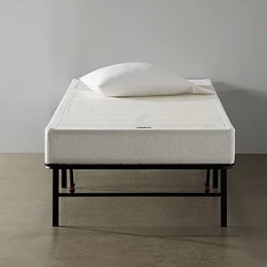 lot 21638 image: Amazon Basics Foldable, 14 Black Metal Platform Bed Frame with Tool-Free Assembly, No Box Spring Needed - Twin