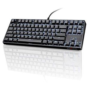 lot 21670 image: VELOCIFIRE TKL02 Mechanical Keyboard TKL 87 Key Tenkeyless Ergonomic with Brown Switches, and White LED Backlit for Copywriters, Typists and Programmers- Retail $35