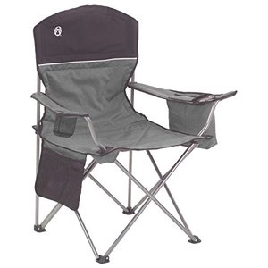 lot 21677 image: Coleman Camping Chair with 4 Can Cooler  Chair with Built In 4 Can Cooler, GreyBlack