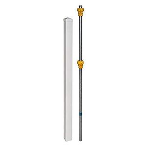 lot 21678 image: WamBam No-Dig Permanent Finishing Post with No-Dig Steel Pipe Anchor Kit, 4in by 4in by 4ft- Retail $69