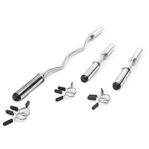 lot 21690 image: Marcy Olympic Hollow Bar Kit Chrome Curl Bar Dumbbell Handles and Spring Collars ODC-21 chromed, 47�� x 3�� x 2��