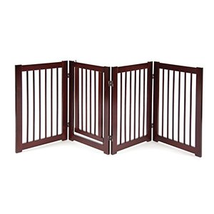 lot 21693 image: Primetime Petz 360 Configurable Dog Gate with Door �� Indoor Freestanding Walk Through Wood Pet Gate