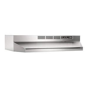 lot 21699 image: Broan-NuTone 413004 Non-Ducted Ductless Range Hood with Lights Exhaust Fan for Under Cabinet, 30-Inch, Stainless Steel