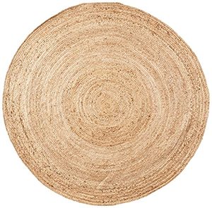 lot 21704 image: nuLOOM Rigo Hand Woven Farmhouse Jute Area Rug, 6 Round, Natural