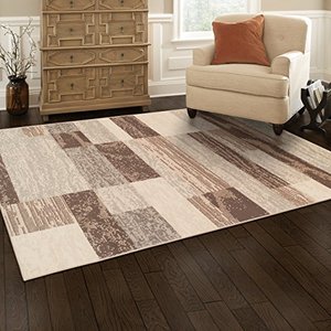 lot 21706 image: SUPERIOR Rockwood Modern Geometric Patchwork Polypropylene Indoor Area Rug or Runner with Jute Backing, 4 X 6,Slate