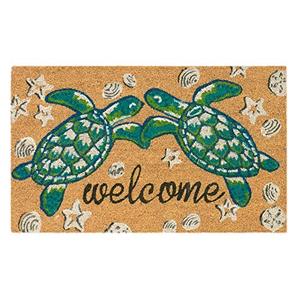 lot 21713 image: Liora Manne Natura Seaturtle Welcome Outdoor Mat Natural 2 x 3