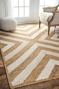 lot 21726 image: nuLOOM Edna Chevron Jute Area Rug, 4 x 6, Natural