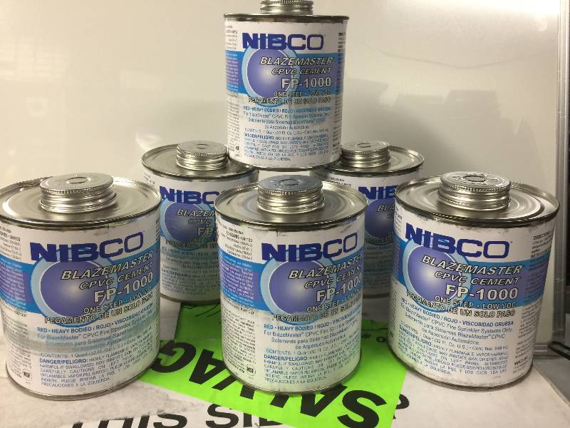 lot 1118 image: Lot of 6 NIBCO Blazemaster CPVC Cement FP-1000
