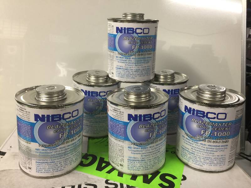 lot 1119 image: Lot of 6 NIBCO Blazemaster CPVC Cement FP-1000