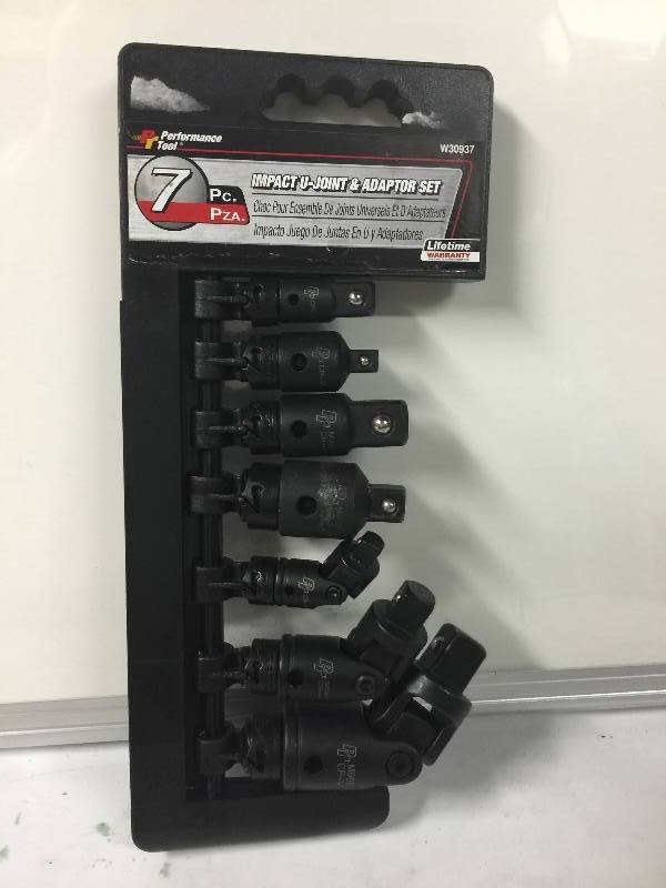 lot 1131 image: Performance Tools 7 pc. Impact U-Joint & Adaptor Set