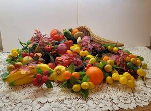 lot 114 image: 2 Cornucopias with Faux Food