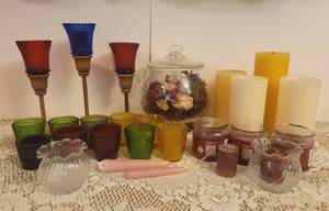 lot 157 image: Candles and Holders