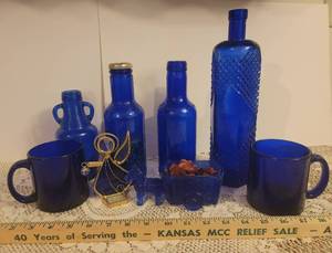lot 160 image: Cobalt Blue Glass