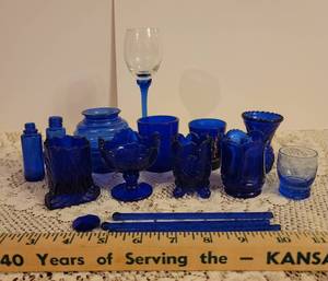 lot 161 image: Cobalt Blue Glass