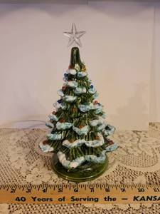 lot 219 image: 12 Lit Ceramic Christmas Tree (works and excellent condition)