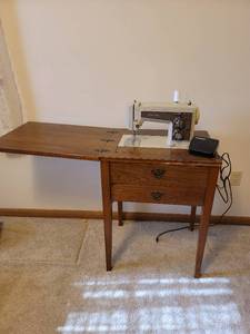lot 251 image: Sears Kenmore Sewing Machine in Cabinet with Accessories