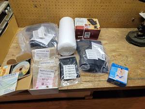 lot 464 image: NIB Medical Supplies (Ankle and Wrist Weights, Lumbar Pillow, Tummy Tuck Belt, Suspension Sleeve, and Universal Hinged Knee Brace