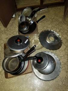 lot 24 image: miscellaneous pots and pans