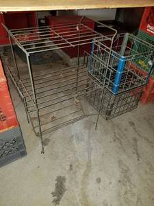 lot 289 image: Metal milk creates and stand