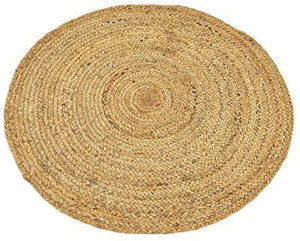 lot 7414 image: Unique Loom Braided Jute Collection Classic Quality Made Natural Hand Woven Area Rug (3 3 x 3 3 Round, Natural)