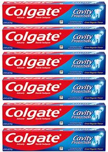 lot 7424 image: Colgate Cavity Protection Toothpaste with Fluoride -White 6 Ounce (Pack of 6)