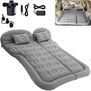 lot 7427 image: SAYGOGO SUV Air Mattress Camping Bed Cushion Pillow - Inflatable Thickened Car Air Bed with Electric Air Pump Flocking Surface Portable Sleeping Pad for Travel Camping Upgraded Version - Grey