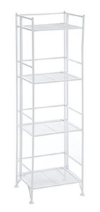 lot 7429 image: Convenience Concepts Xtra Storage 4 Tier Folding Metal Shelf, White