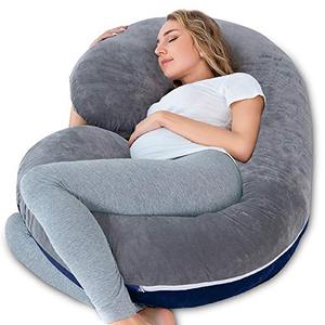 lot 7443 image: INSEN Pregnancy Pillow,Maternity Body Pillow with Velvet Cover,C Shaped Body Pillow for Pregnant Women