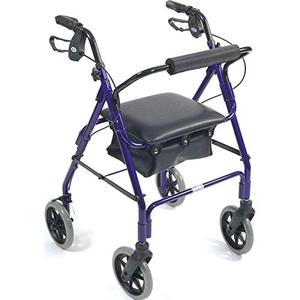 lot 7447 image: Days Lightweight Aluminum Rollator, Adjustable Rolling Walker with Seat for Elderly, Disabled, & Limited Mobility Patients, Walking Stabilizer with Four Wheels, 364 lb. Weight Capacity