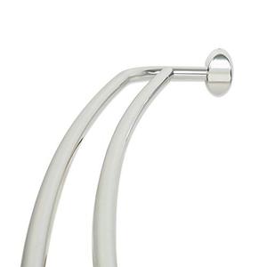 lot 7448 image: Zenna Home NeverRust Aluminum Double Curved Rustproof Shower Rod, 45 to 72 Inches, Chrome, Model Number E35604SS