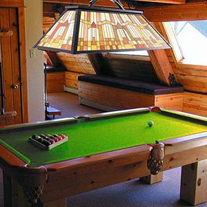 lot 7456 image: Wellmet Vintage 3-Light Pool Table Light Pendant with Tiffany-Style Printed Shade for Game Room 7 ft8 ft9 Feet Snooker Billiards Light Man Cave Club Kitchen Island Bar Game Dinning Room (Yellow)
